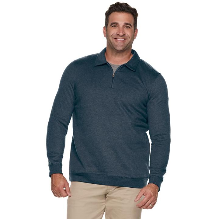 Big & Tall Croft & Barrow&reg; Classic-fit Extra-soft Quarter-zip Pullover, Men's, Size: 4xb, Dark Blue