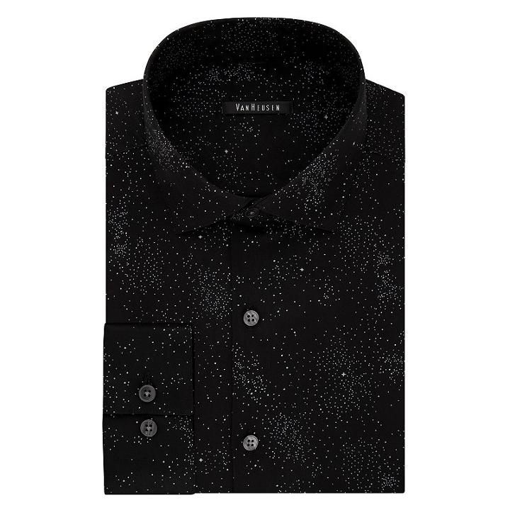 Men's Van Heusen Slim-fit Patterned Dress Shirt, Size: 16-32/33, Dark Grey