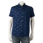 Men's Urban Pipeline&reg; Maxflex Print Button-down Shirt, Size: Medium, Dark Blue