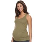 Maternity A:glow Ruched Tank, Women's, Size: L-mat, Med Green