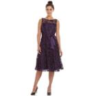 Jessica Howard Soutache Fit And Flare Dress - Women's, Size: 16, Drk Purple