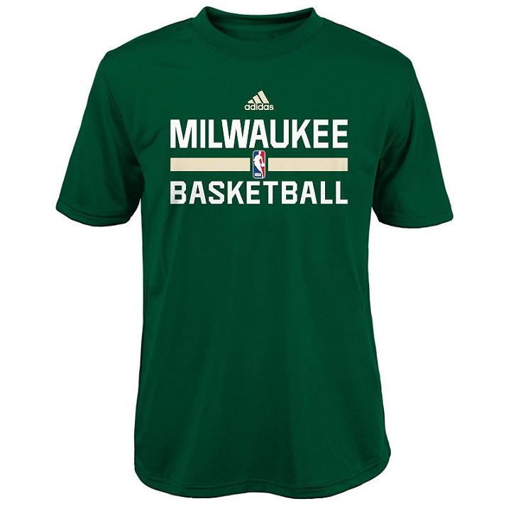 Boys 4-7 Adidas Milwaukee Bucks Practice Climalite Tee, Boy's, Size: M(5/6), Green Oth