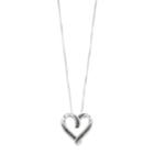 Sterling Silver 1/4 Carat T.w. Black Diamond Heart Pendant Necklace, Women's