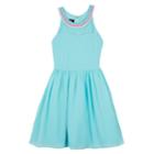 Girls 7-16 Iz Amy Byer Lace & Floral Popover Dress With Necklace, Size: 7, Med Green