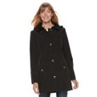 Women's Tower By London Fog Grommet Raincoat, Size: Large, Black