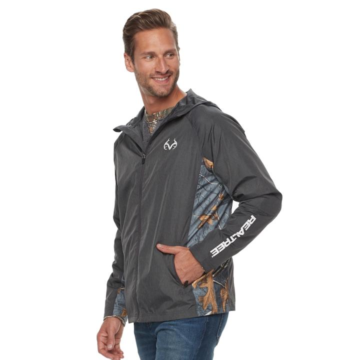 Men's Realtree Fjord Windbreaker, Size: Xxl, Black