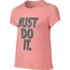 Girls 7-16 Nike Dri-fit Just Do It Stripe Tee, Girl's, Size: Large, Drk Orange