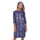 Women's Chaya Scroll Lace Sheath Dress, Size: 4, Blue Other