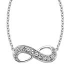 Diamond Splendor Sterling Silver Crystal And Diamond Accent Infinity Necklace, Women's, White