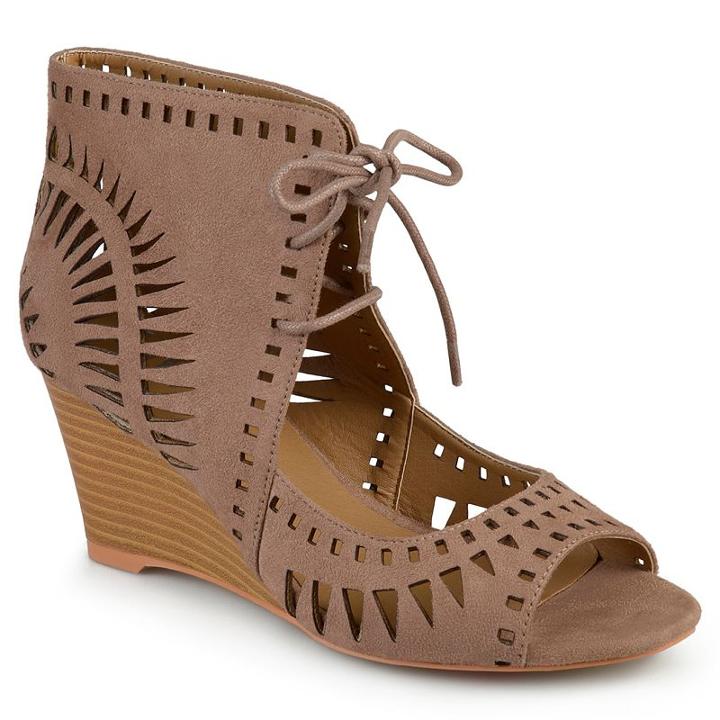 Journee Collection Zola Women's Wedge Sandals, Girl's, Size: 11, Lt Beige