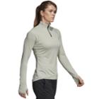 Women's Adidas Outdoor Terrex Tracerocker Half-zip Fleece Pullover, Size: Large, Light Grey