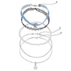 Mudd&reg; Moon, Briolette & Tattoo Choker Necklace Set, Women's, Light Blue