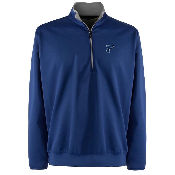 St. Louis Blues 1/4-zip Leader Pullover - Men, Size: Xxl, Blue