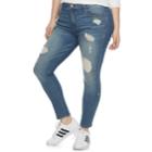 Plus Size Juniors' Mudd Studded Ripped Skinny Jeans, Teens, Size: 22, Blue Other