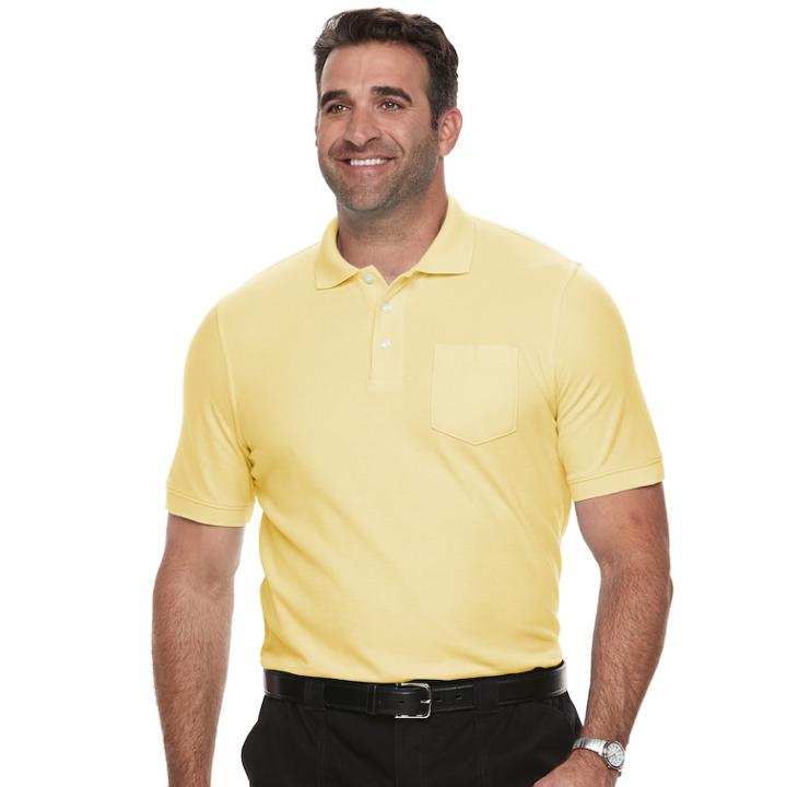 Big & Tall Croft & Barrow&reg; Classic-fit Easy-care Pique Performance Pocket Polo, Men's, Size: 3xl Tall, Med Yellow