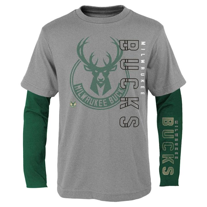 Boys 8-20 Milwaukee Bucks Tee Combo Set, Size: L 14-16, Grey