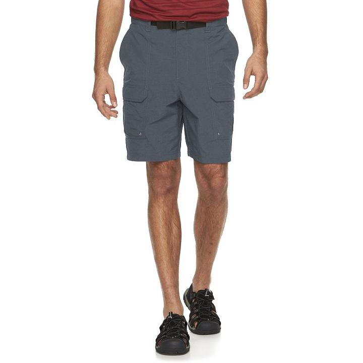 Big & Tall Croft & Barrow&reg; Synthetic Side Elastic Belted Cargo Shorts, Men's, Size: 48, Dark Grey