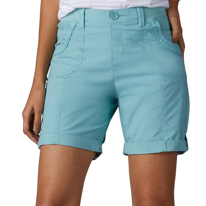 Women's Lee Melody Comfort Waist Poplin Roll-cuff Bermuda Shorts, Size: 10 Avg/reg, Lt Green