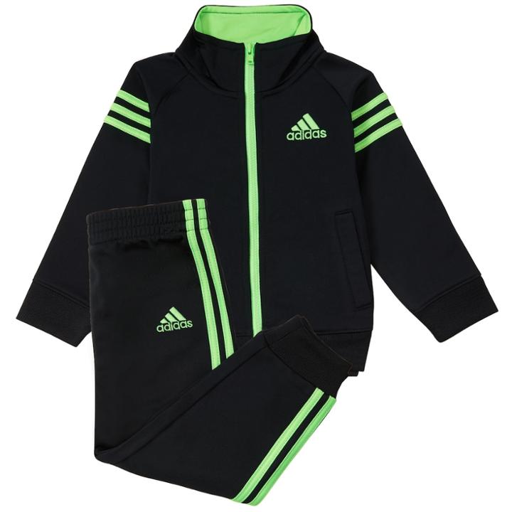 Boys 4-7x Adidas Triple Stripe Tricot Jacket & Pants Set, Size: 7, Black
