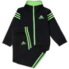 Boys 4-7x Adidas Triple Stripe Tricot Jacket & Pants Set, Size: 7, Black