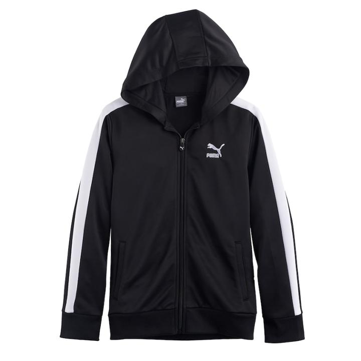 Boys 8-20 Puma Full-zip Hoodie, Size: Medium, Black