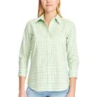 Women's Chaps No-iron Shirt, Size: Large, Green
