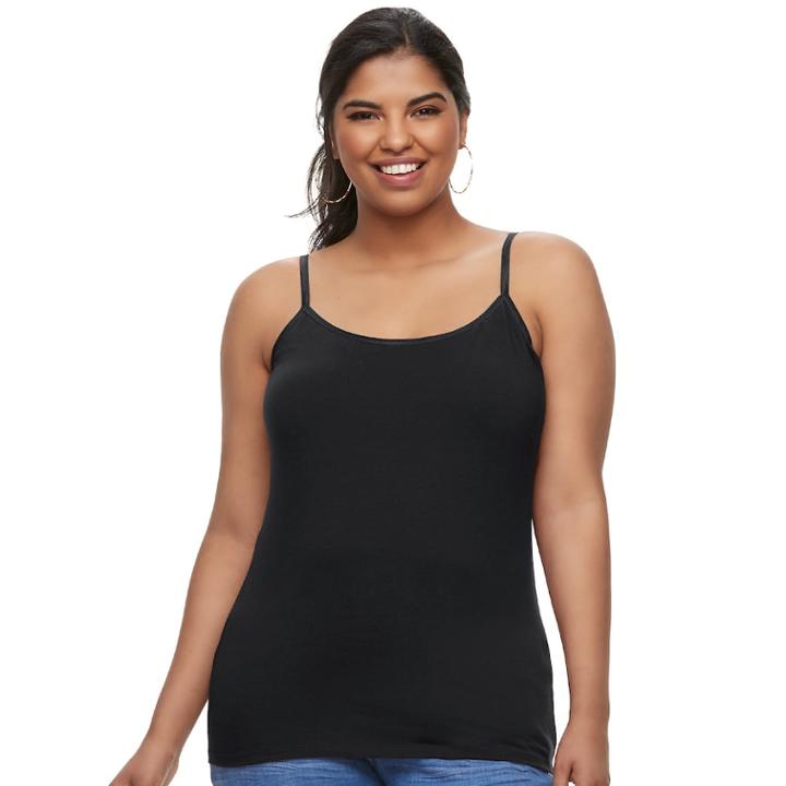 Juniors' Plus Size So&reg; Satin-trim Camisole, Teens, Size: 2xl, Black