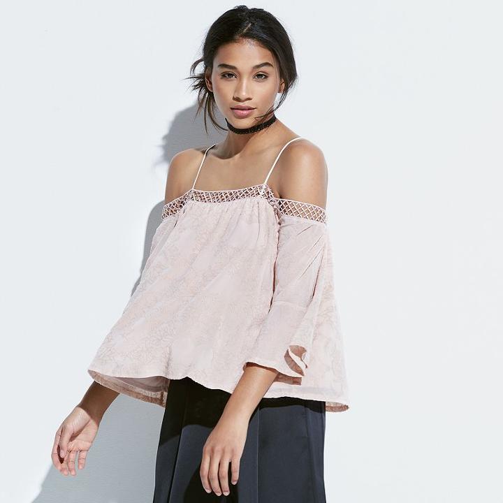 K/lab Crochet Off The Shoulder Top, Girl's, Size: Small, Pink Other