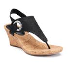 Croft & Barrow&reg; Women's Ortholite Glitter Wedge Sandals, Size: 10, Black