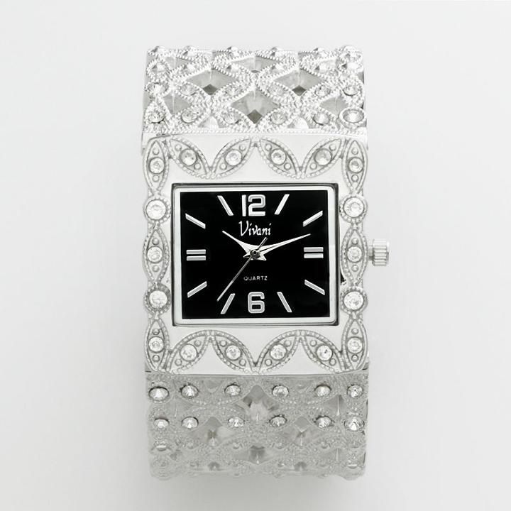 Vivani Women's Flower Bangle Watch, Size: Medium, Grey