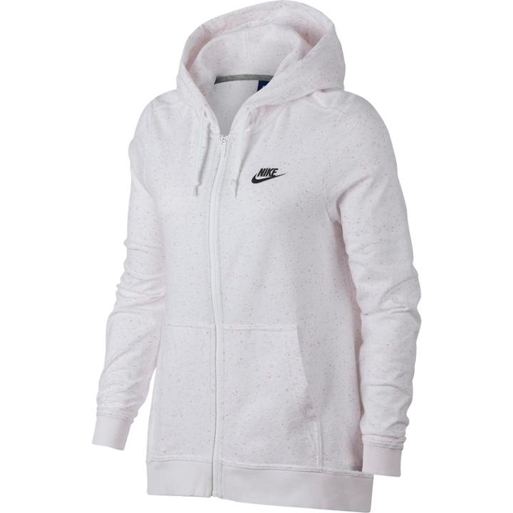 Women's Nike Speckle Fleece Zip-up Hoodie, Size: Large, White
