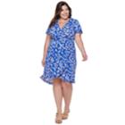 Plus Size Suite 7 Floral Wrap Dress, Women's, Size: 2xl, Brt Blue