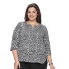Plus Size Dana Buchman High Low Shirttail Top, Women's, Size: 1xl, Silver