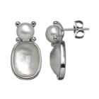 Freshwater By Honora Freshwater Cultured Pearl & Mother-of-pearl Sterling Silver Drop Earrings, Women's, White
