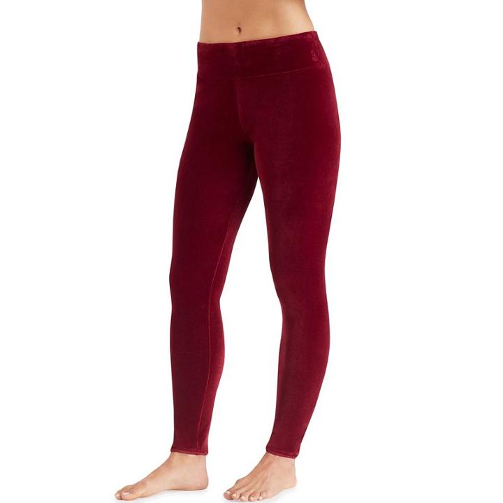Women's Cuddl Duds Plush Velour Leggings, Size: Regular, Dark Red