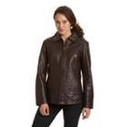 Women's Excelled Leather Scuba Jacket, Size: Medium, Brown