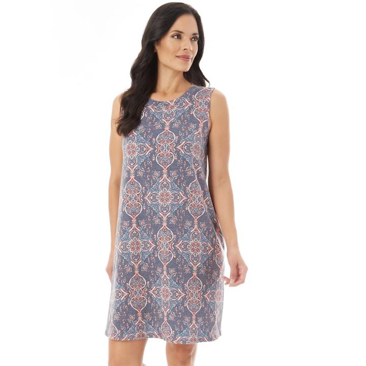 Women's Apt. 9&reg; French Terry Swing Dress, Size: Medium, Gray Medallion