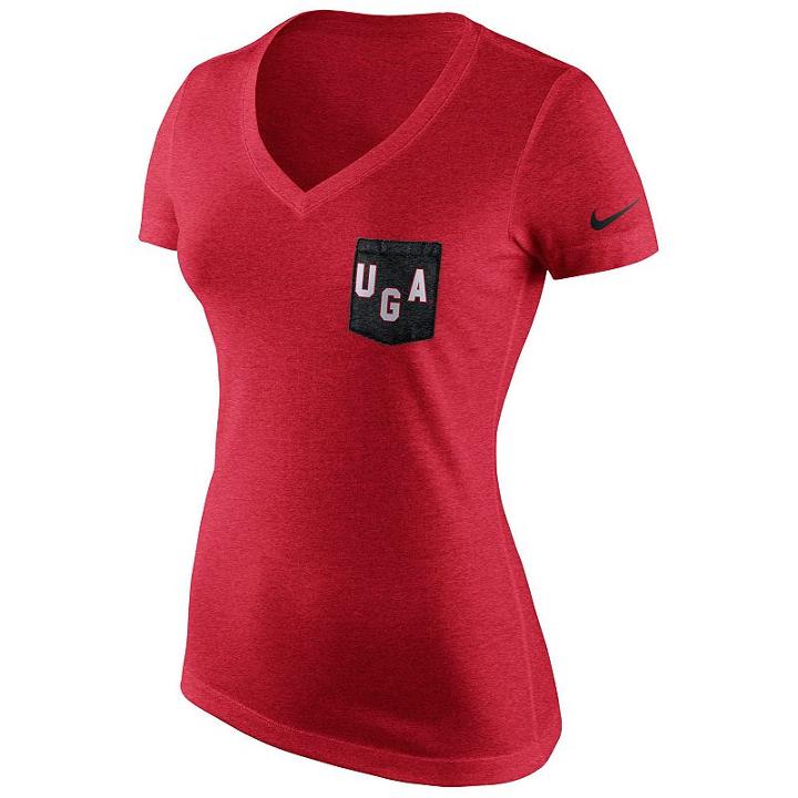 Women's Nike Georgia Bulldogs Logo Pocket Tee, Size: Large, Red