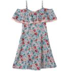 Girls 7-16 Speechless Off Shoulder Popover Lace Trim Floral Dress, Girl's, Size: 7, Green Oth