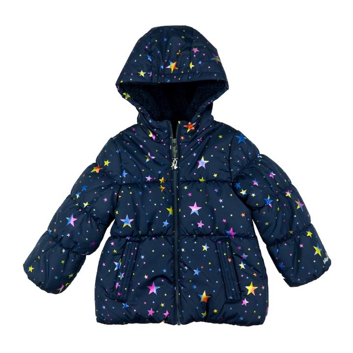 Girls 4-6x Oshkosh B'gosh&reg; Heavyweight Fleece-lined Foil Star Printed Jacket, Size: 5-6, Blue (navy)