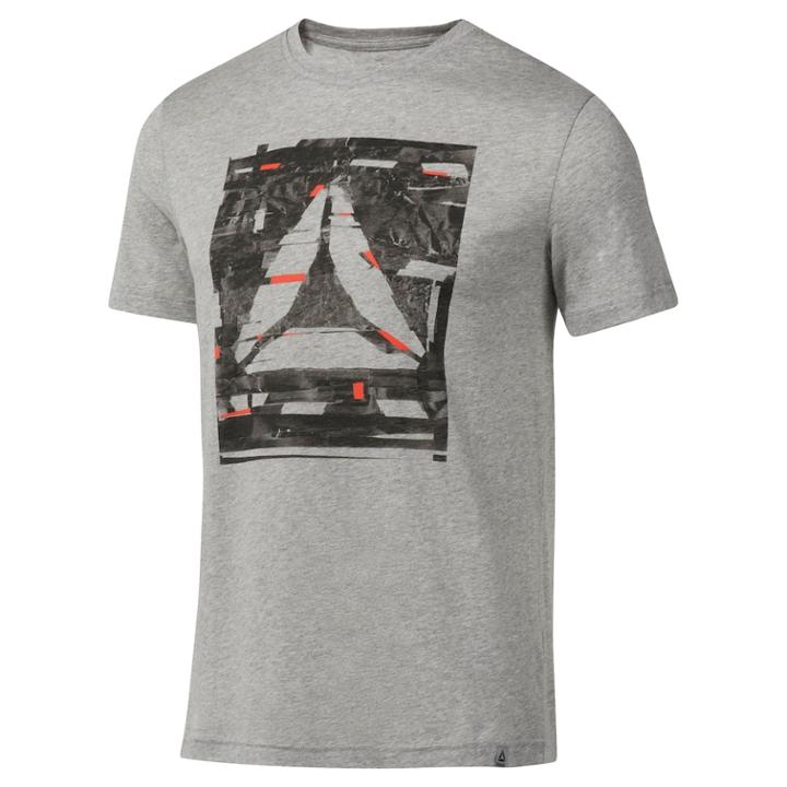 Men's Reebok Glitch Delta Tee, Size: Xxl, Grey