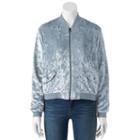 Juniors' Cloud Chaser Velvet Bomber Jacket, Girl's, Size: Xl, Blue Other