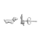 Itsy Bitsy Sterling Silver Dachshund Stud Earrings, Women's, Grey