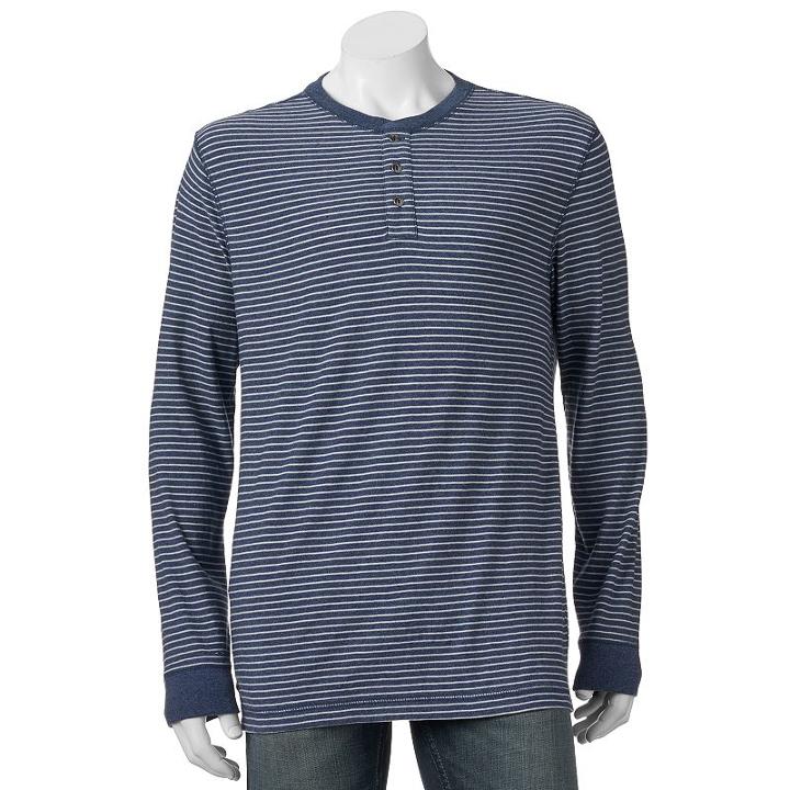 Men's Sonoma Goods For Life&trade; Modern-fit Everyday Henley, Size: Xl, Dark Blue