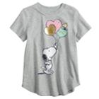 Girls' 4-10 Jumping Beans&reg; Snoopy & Woodstock Foiled Graphic Tee, Size: 4, Med Grey