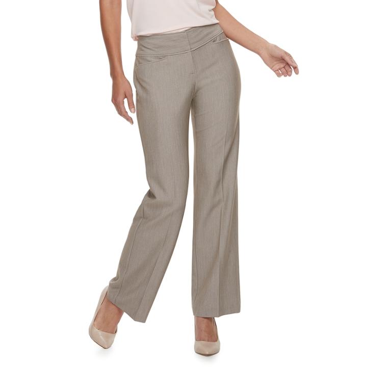 Women's Elle™ Wide-leg Trouser Pants, Size: 16 T/l, Lt Brown