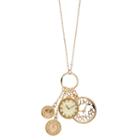 Mudd&reg; Long Clock Charm Necklace, Women's, Gold