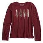 Girls 7-16 & Plus Size Mudd&reg; Long Sleeve Graphic Tee, Size: 12 1/2, Dark Red