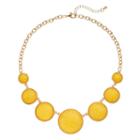 Yellow Round Graduated Cabochon Necklace, Women's