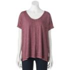 Juniors' Mudd&reg; Drop Shoulder Burnout Tee, Girl's, Size: Small, Dark Red